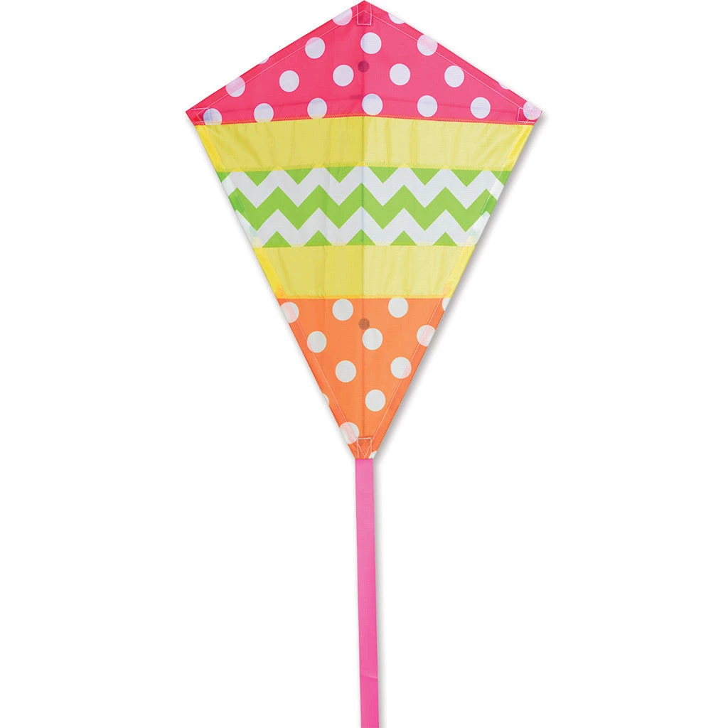 Kites 25 In. Diamond Kite - Cheerful Premier Kites 2 Kites 25 In. Diamond Kite - Cheerful Premier Kites