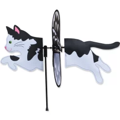 WindGarden Petite Spinner - Black & White Cat