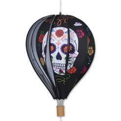 WindGarden 22 In. Hot Air Balloon - Day Of The Dead Black WindGarden