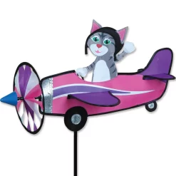 WindGarden 19 In. Pilot Pal Spinner - Gray Kitty WindGarden