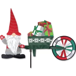 WindGarden Christmas Gnome And Wheelbarrow Spinner