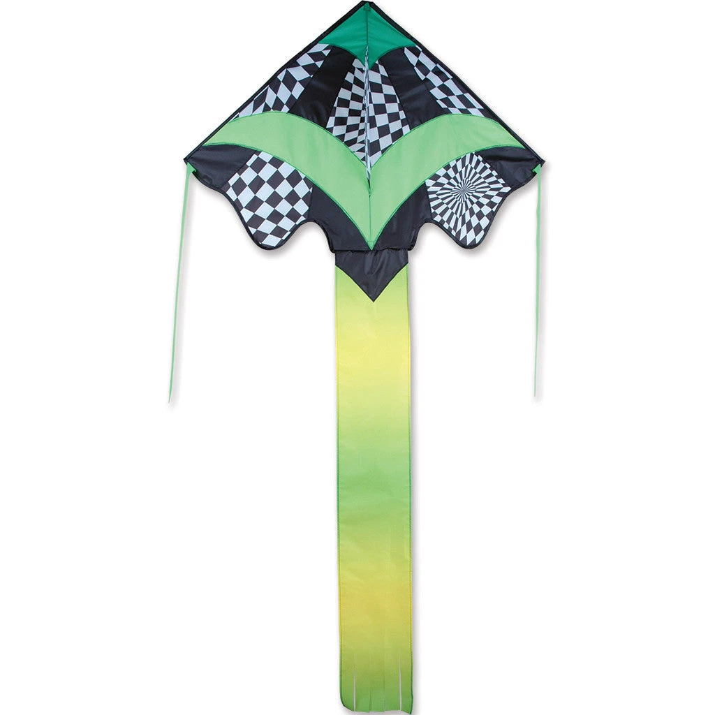 Kites Large Easy Flyer Kite - Green Op-Art 2 Kites Large Easy Flyer Kite - Green Op-Art