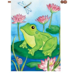Accent Home & Garden Accent 28 In. Flag - Lotus Frog