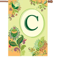 Accent Home & Garden 28 In. Spring Monogram Flag - C Accent