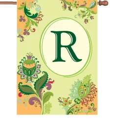 Accent Home & Garden 28 In. Spring Monogram Flag - R Accent
