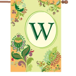 Accent Home & Garden Accent 28 In. Spring Monogram Flag - W