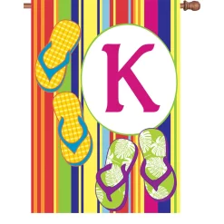 Accent Home & Garden Accent 28 In. Summer Monogram Flag - K
