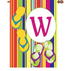 Accent Home & Garden 28 In. Summer Monogram Flag - W Accent