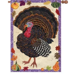 Accent Home & Garden 28 In. Flag - Textured Turkey Accent
