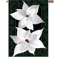 Accent Home & Garden - Sale Accent 28 In. Flag - Silver Poinsettia