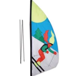 Premier Kites 3.5 Ft. Recumbent Bike Feather Banner - Skier Recumbent Bike Flags