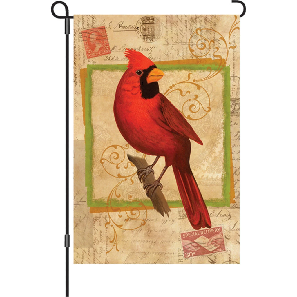 Accent Home & Garden 12 In. Flag - Happy Cardinal 1 Accent Home & Garden 12 In. Flag - Happy Cardinal