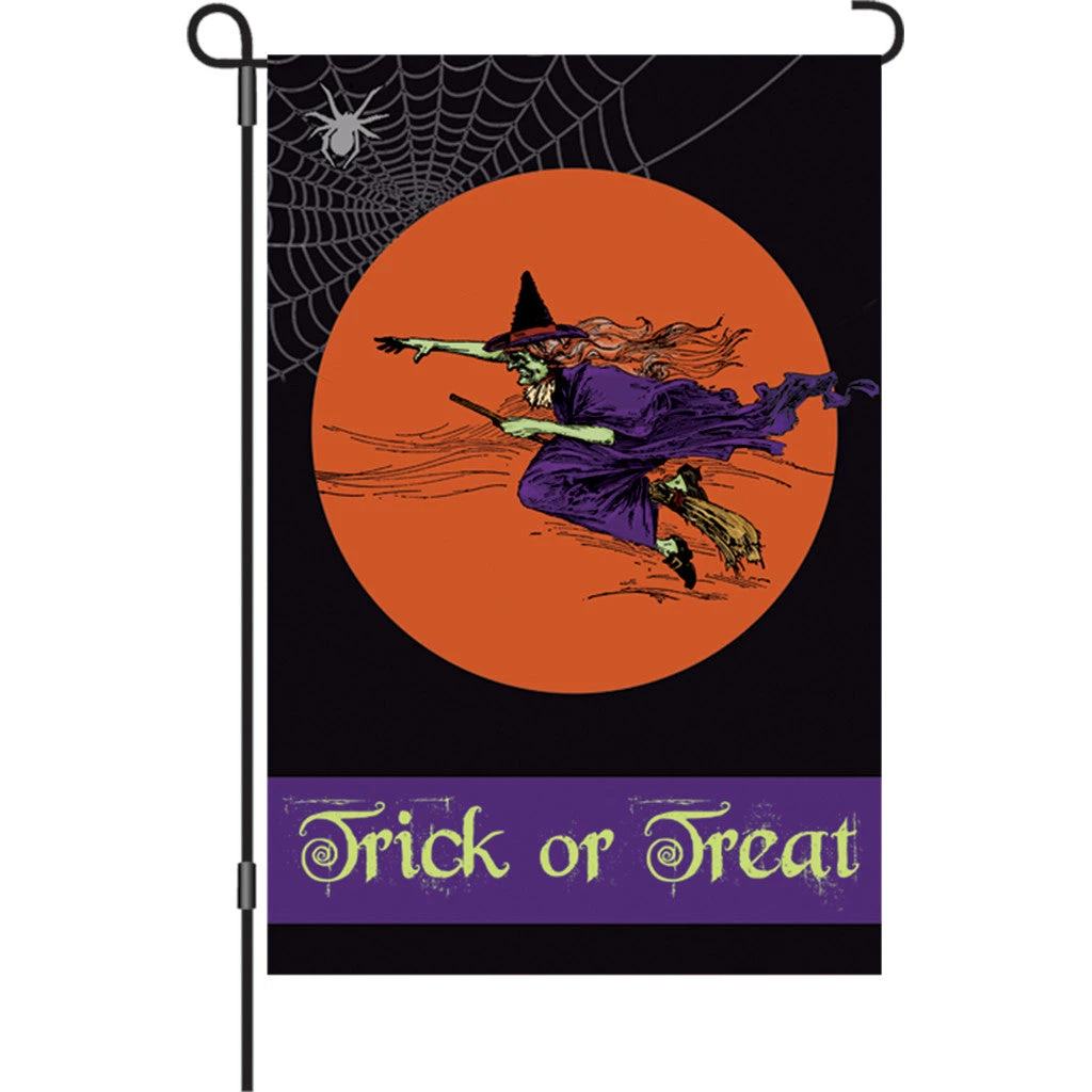 Accent Home & Garden 12 In. Halloween Garden Flag - Flying Witch Accent 1 Accent Home & Garden 12 In. Halloween Garden Flag - Flying Witch Accent