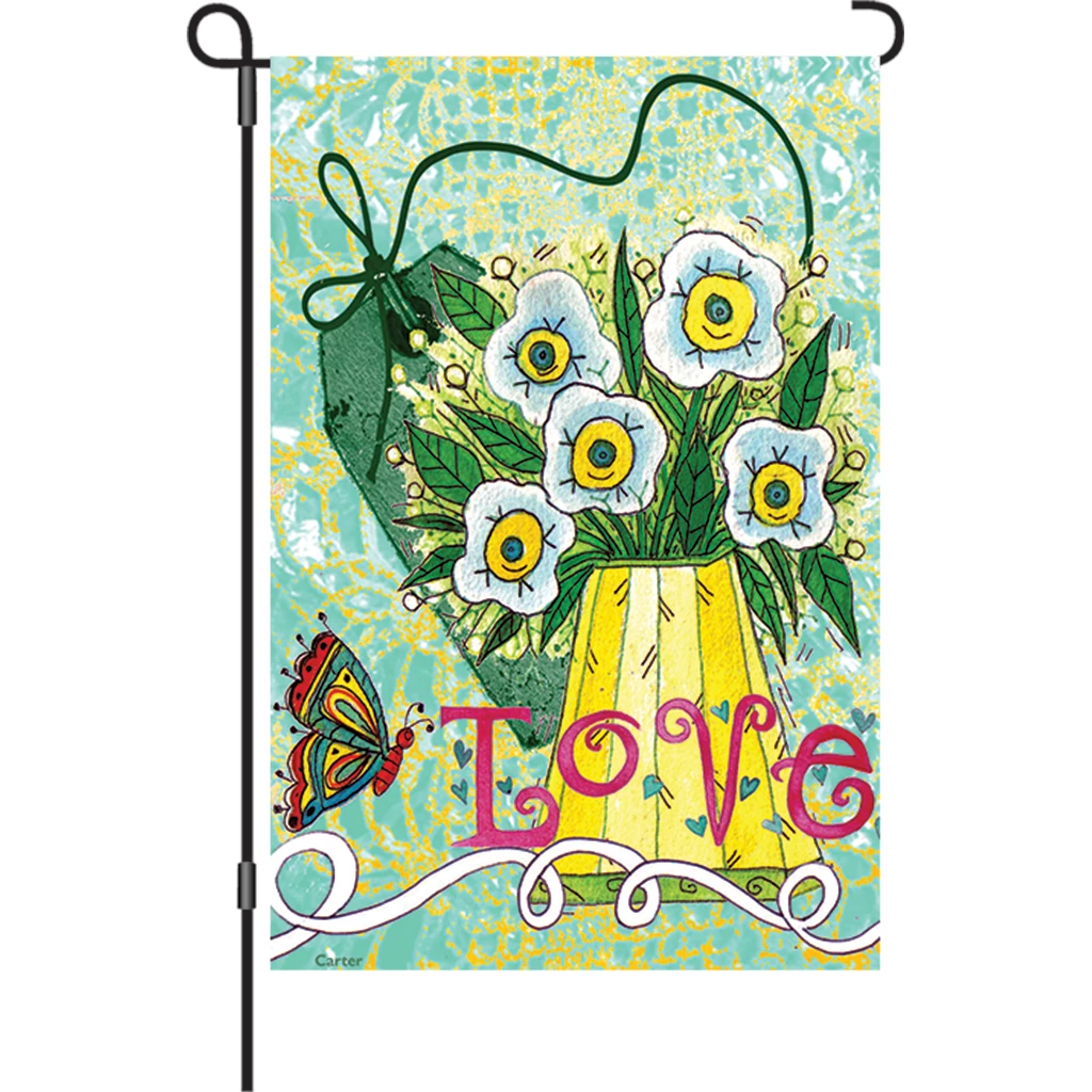 Accent Home & Garden Accent 12 In. Flag - Love Makes Me Happy 1 Accent Home & Garden Accent 12 In. Flag - Love Makes Me Happy