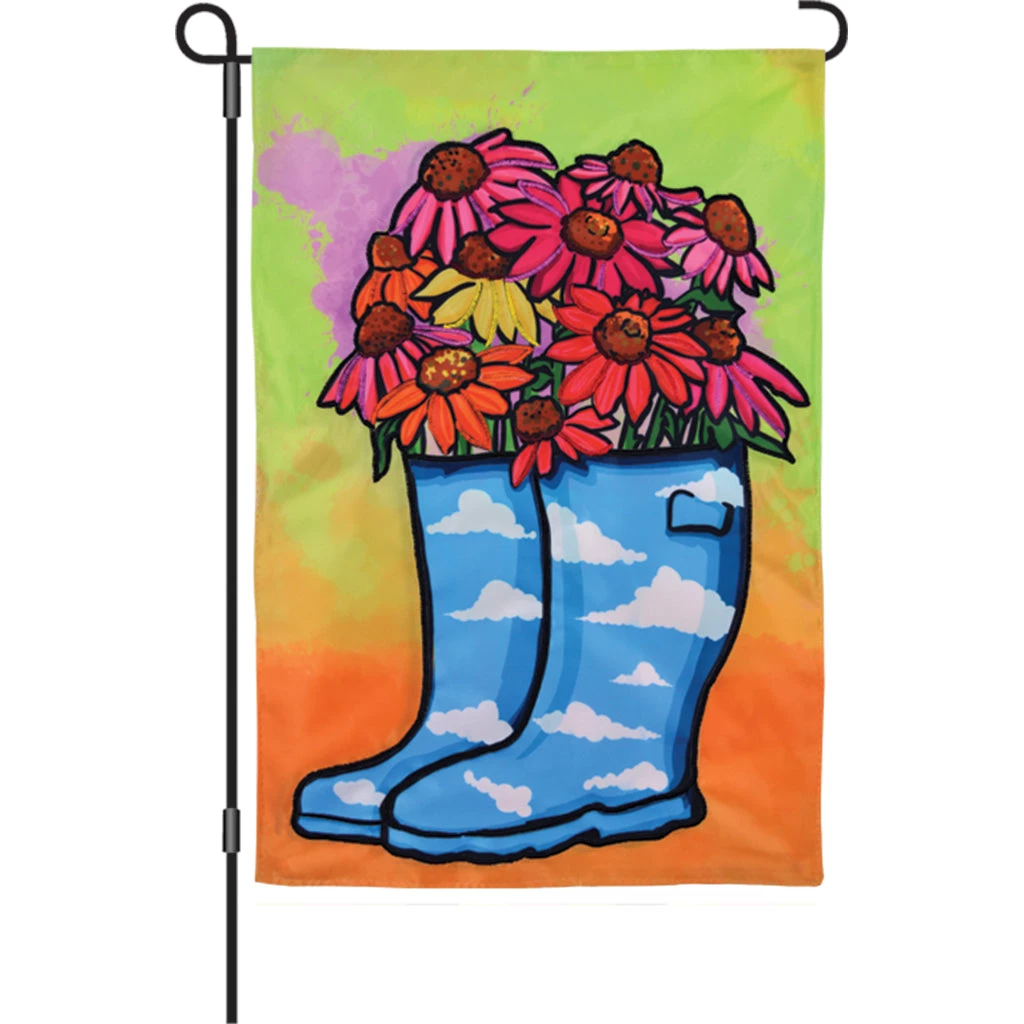 Accent Home & Garden Accent 12 In. Flag - Flower Rain Boots 1 Accent Home & Garden Accent 12 In. Flag - Flower Rain Boots