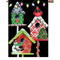 Accent Home & Garden Accent 28 In. Flag - Christmas Birdhouses
