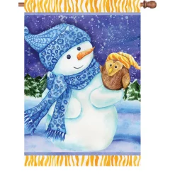 Accent Home & Garden Accent 28 In. Flag - Snowman And Owl