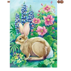 Accent Home & Garden 28 In. Flag - Garden Rabbit Accent