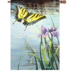 Accent Home & Garden 28 In. Flag - Swallowtail And Iris