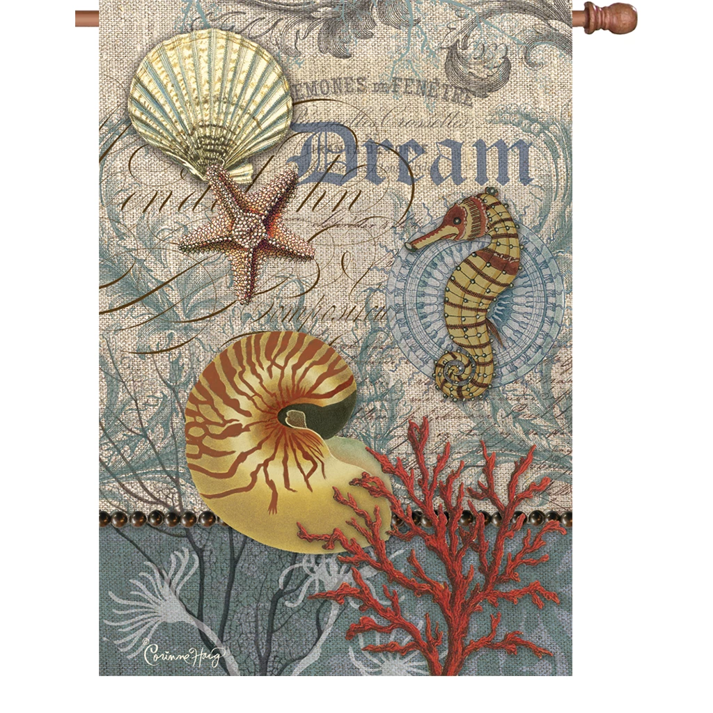 Accent Home & Garden Accent 28 In. Flag - Coastal Emphemera 1 Accent Home & Garden Accent 28 In. Flag - Coastal Emphemera