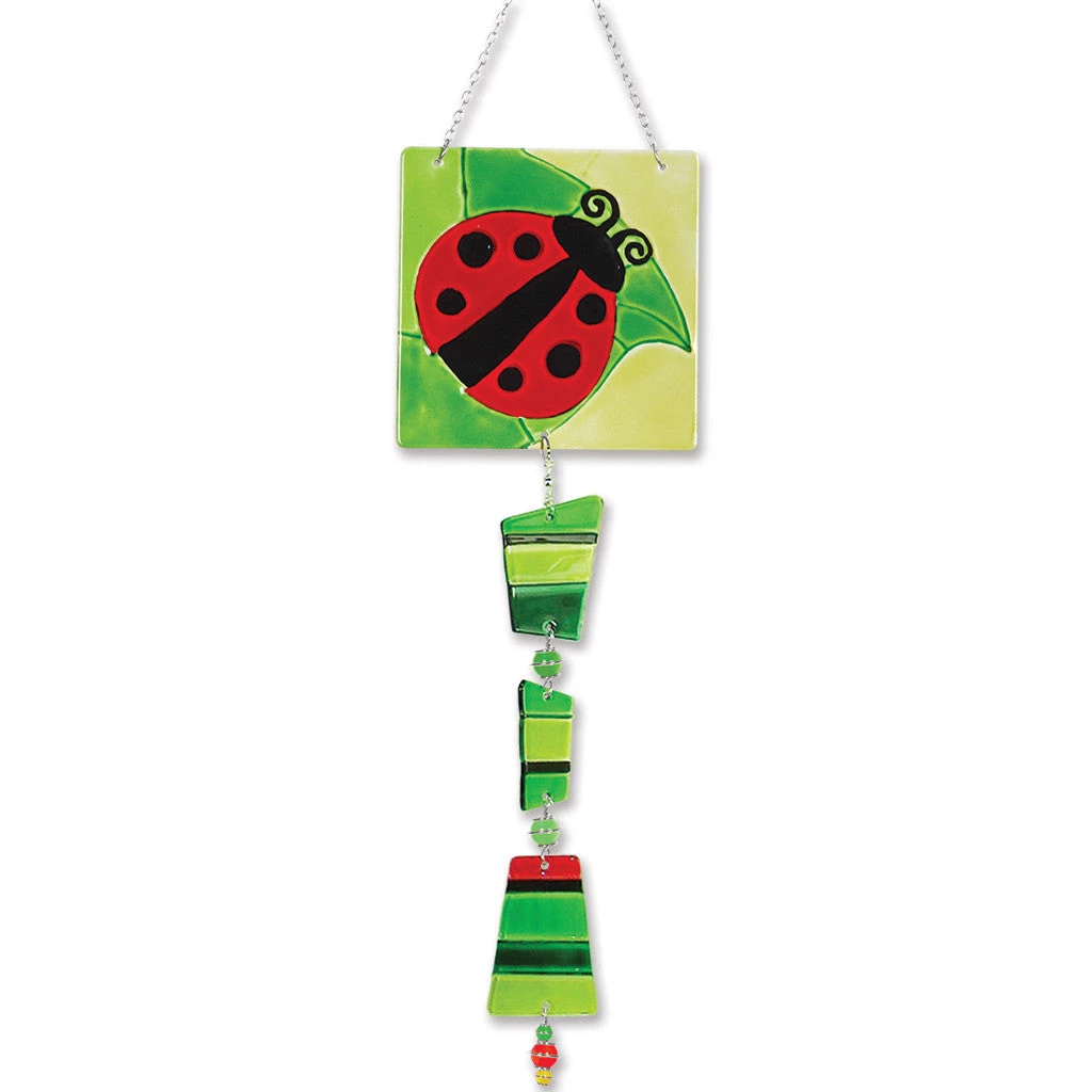 WindGarden WindGarden Glass Sun Catcher Mobile - Ladybug 1 WindGarden WindGarden Glass Sun Catcher Mobile - Ladybug