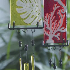 WindGarden WindGarden Silhouette Glass Wind Chime - Banana Leaf