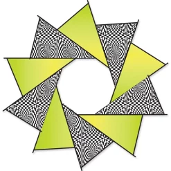 Collections Kites Line Laundry 40 In. F-Stop Spinner For Kites And Line - Neon Op-Art