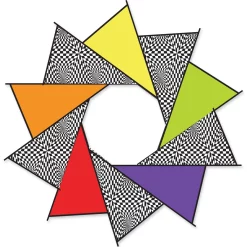 Collections Kites Line Laundry 40 In. F-Stop Spinner For Kites And Line - Rainbow Op-Art