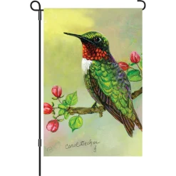 Accent Home & Garden 12 In. Flag - Hummingbird And Apple Buds