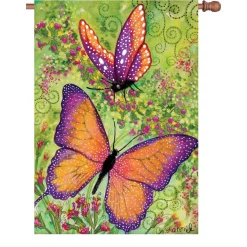 Accent Home & Garden Accent 28 In. Flag - Butterfly Sparkles