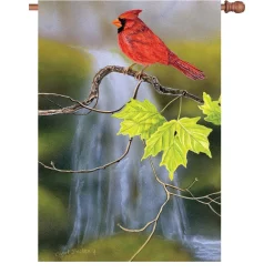 Accent Home & Garden 28 In. Flag - Cardinal And Waterfall